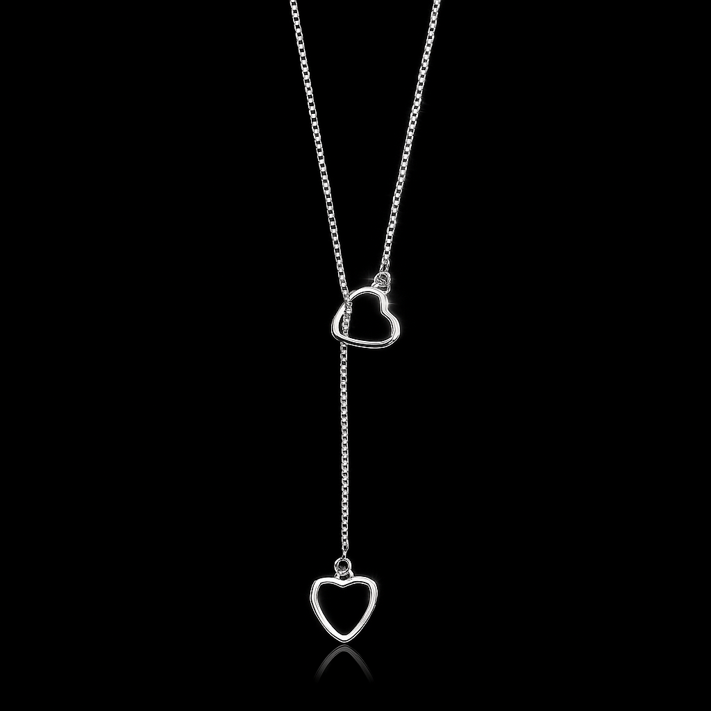 Gravatinha em Prata 925 Coração Vazado