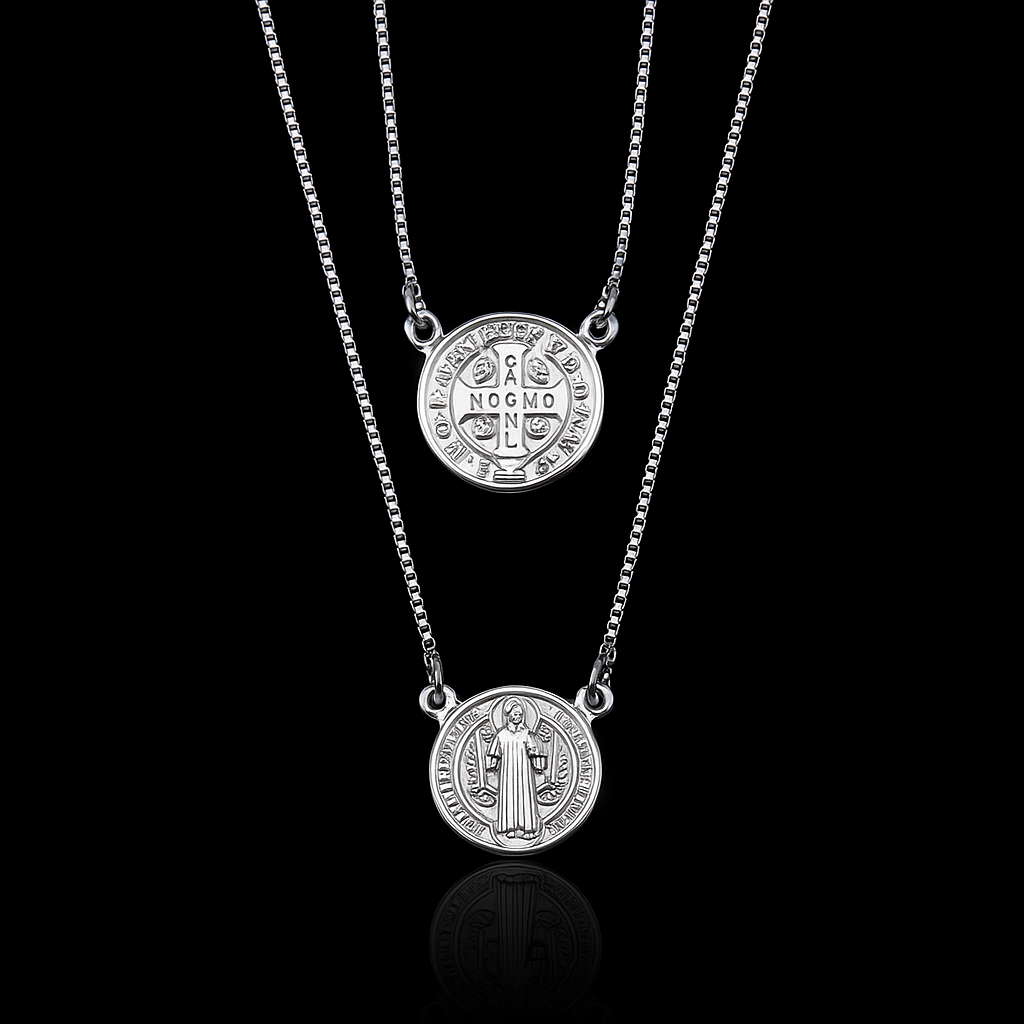 Escapulário em Prata 925 São Bento