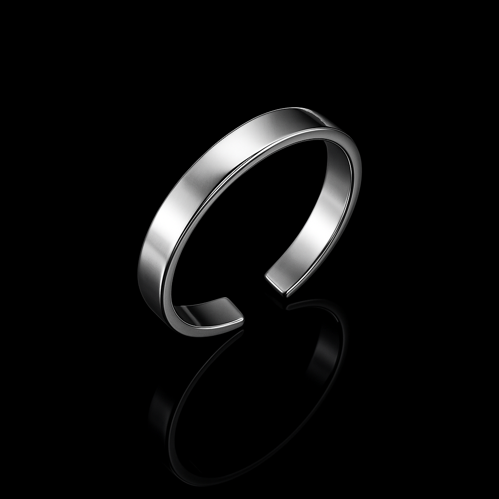 Anel Falange Regulável em Prata 925 Aro Laminado