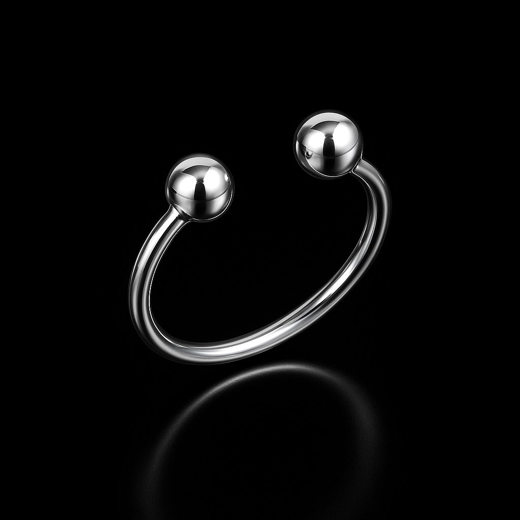 Anel Falange Regulável em Prata 925 Bolinhas