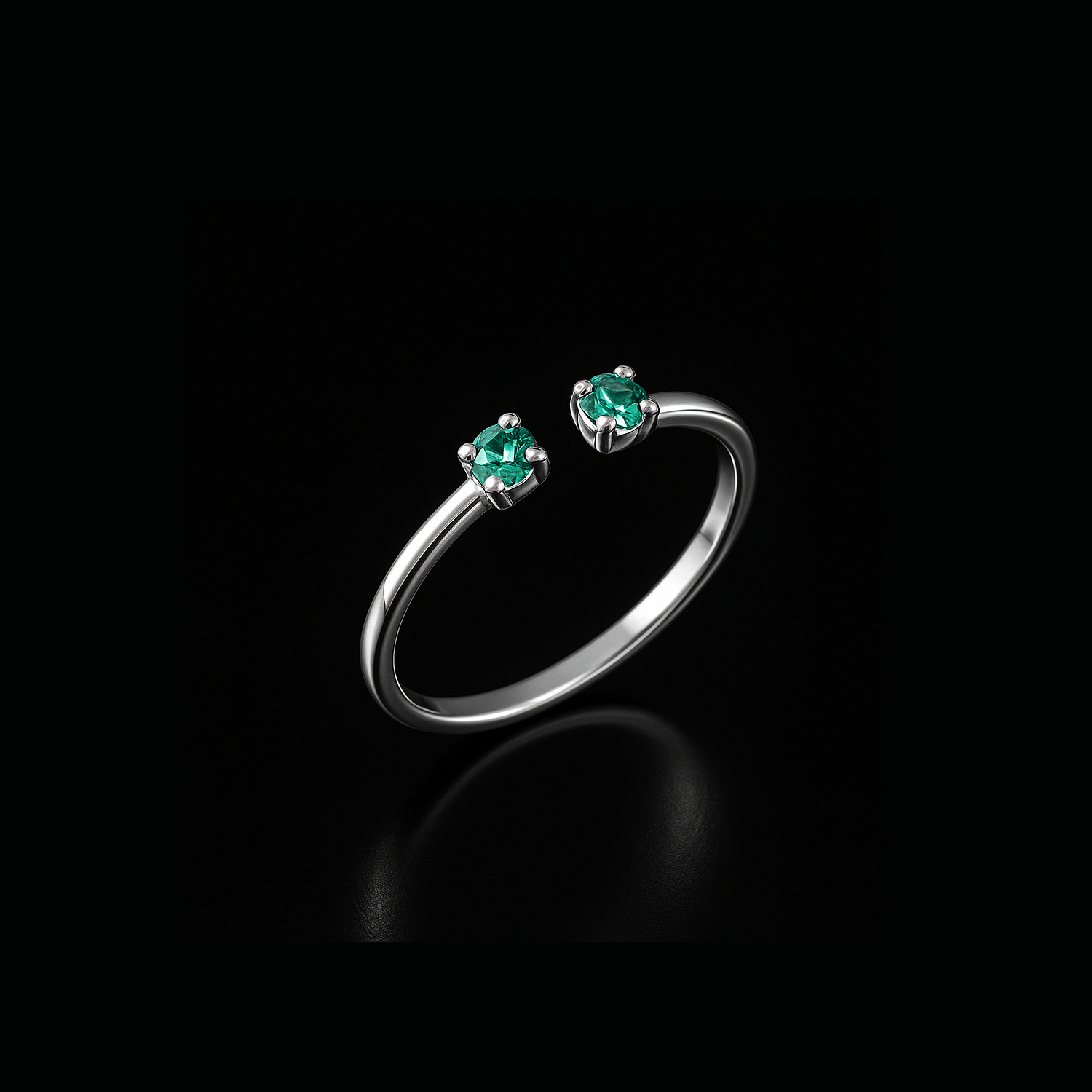 Anel Falange Regulável em Prata 925 Pontos de Luz Turmalina Paraíba