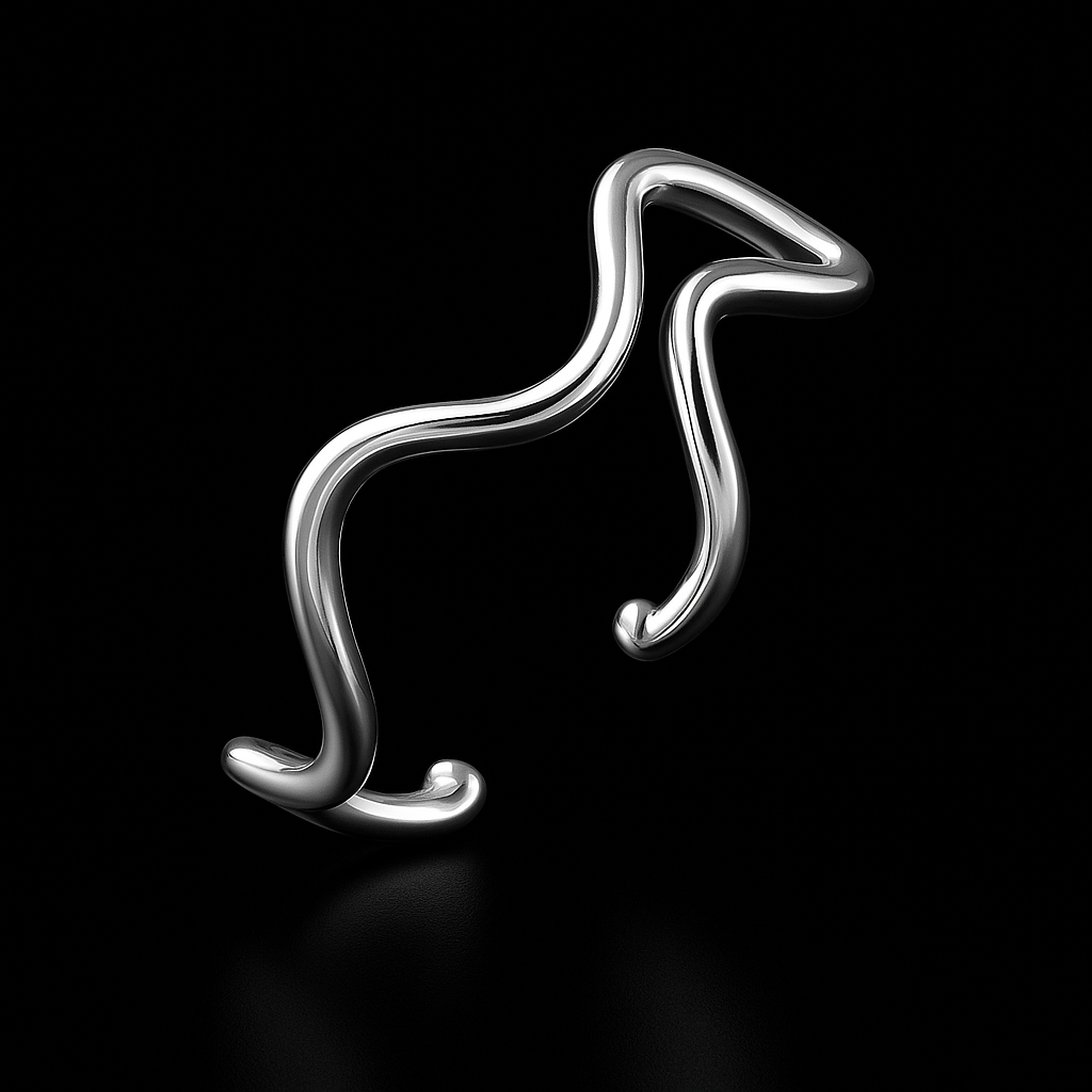 Anel Regulável em Prata 925 Ondulado