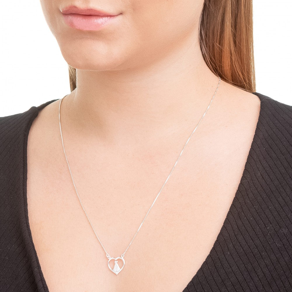 Escapulário em Prata 925 N S Aparecida e Espírito Santo