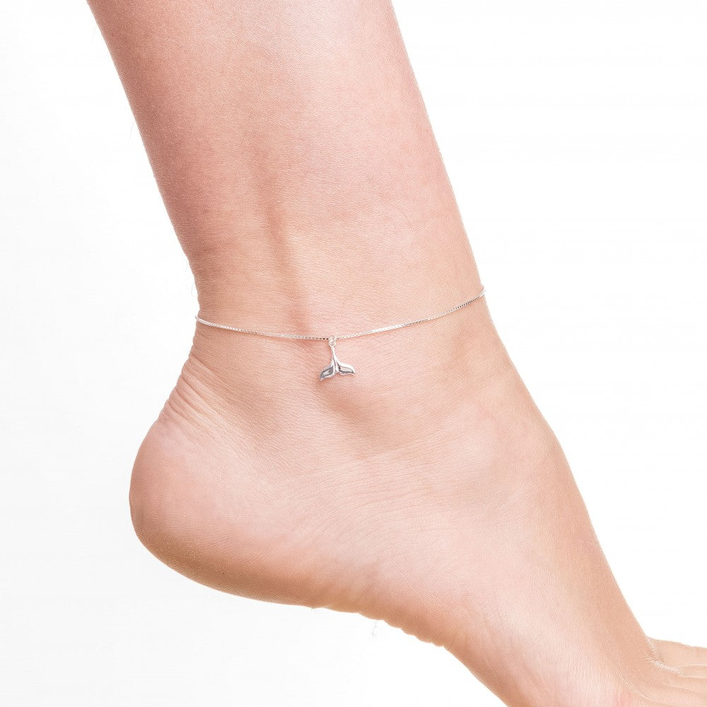 Tornozeleira em Prata Sereia