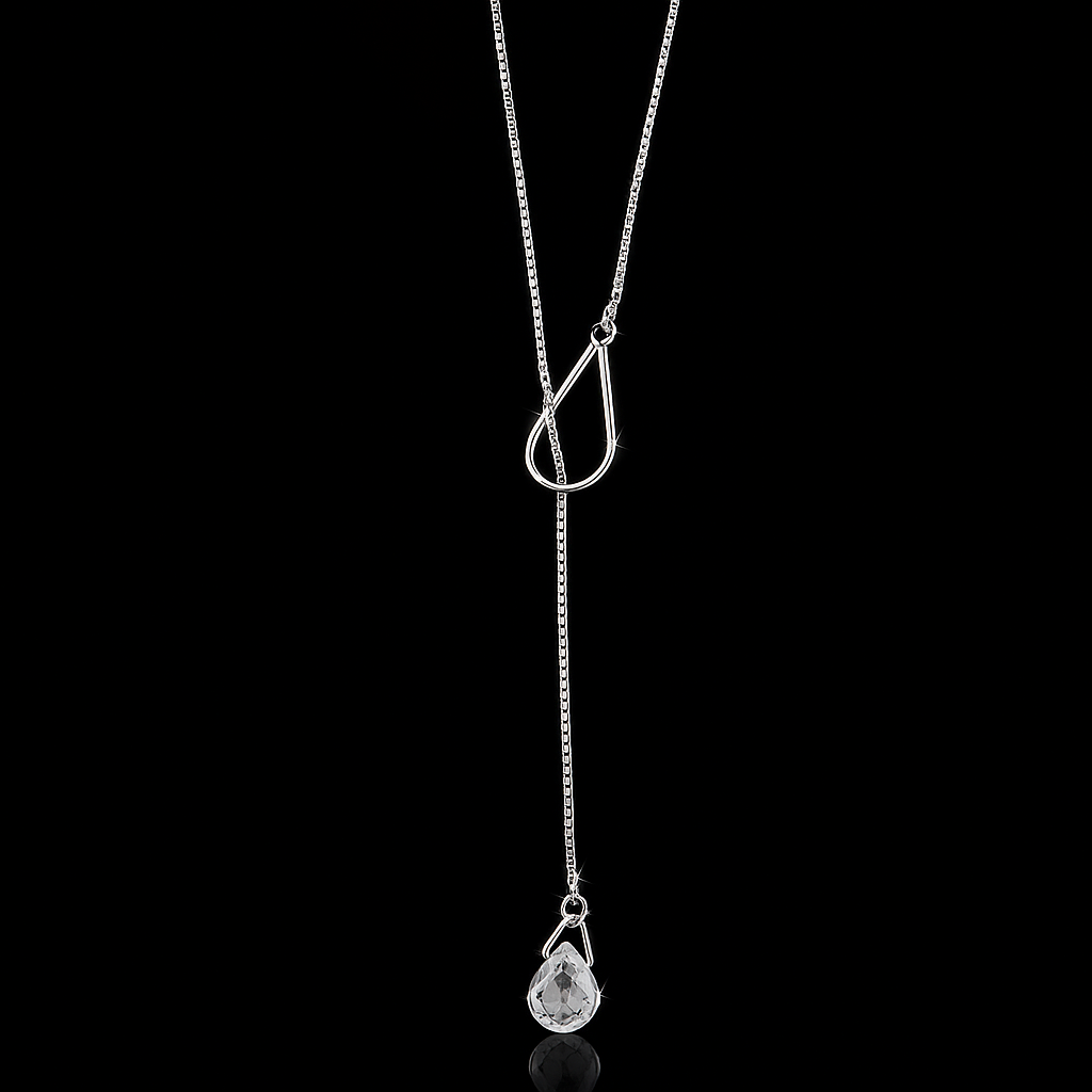 Gravatinha em Prata 925 Gota Cristal