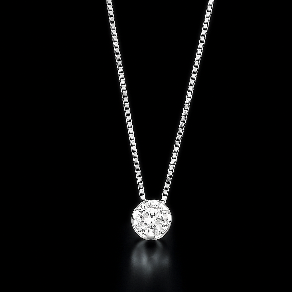 Gargantilha em Prata 925 Ponto de Luz