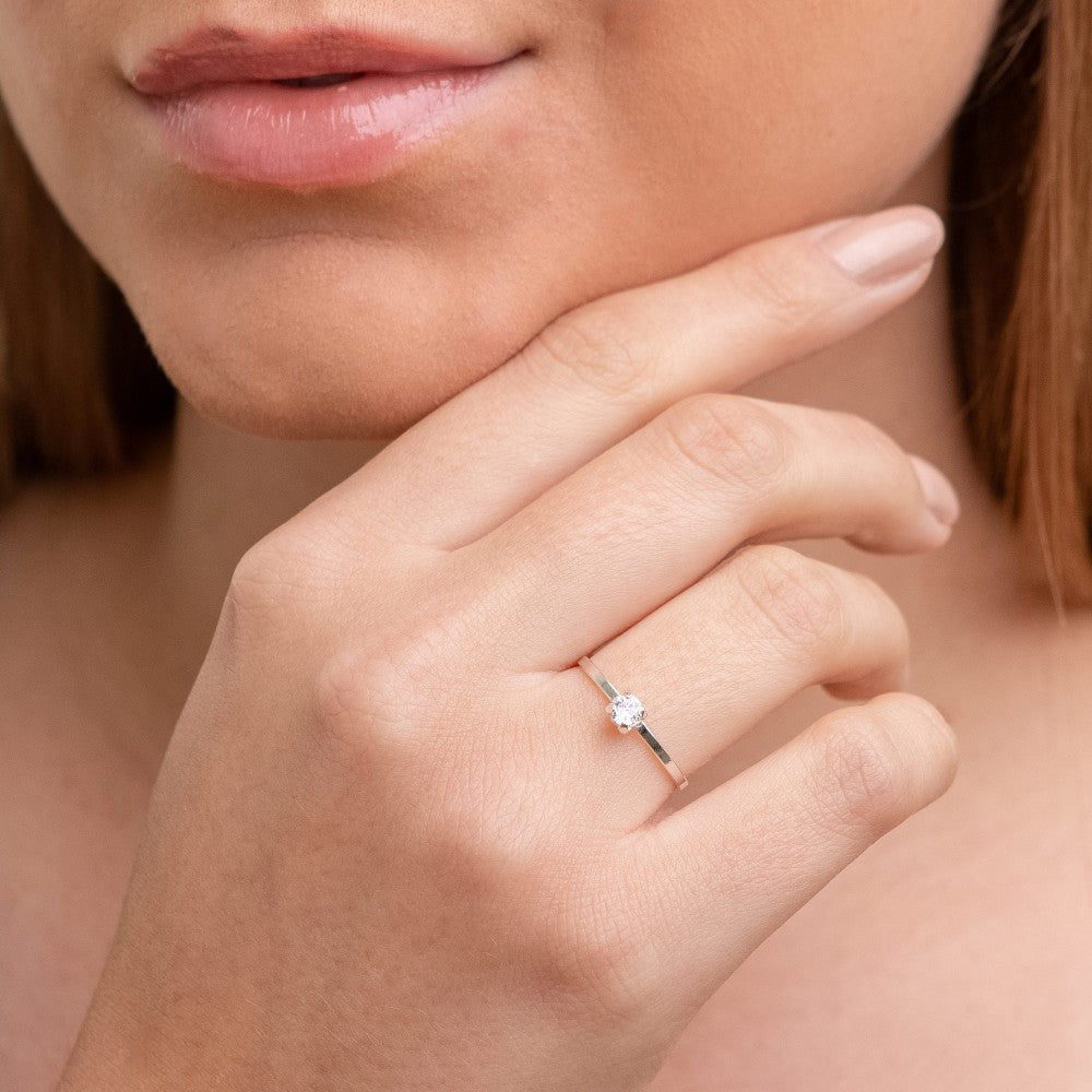 Anel em Prata 925 Solitário M