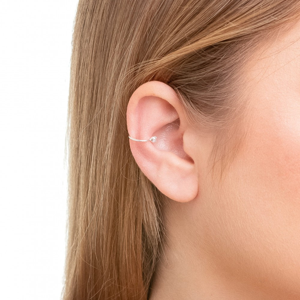 Piercing em Prata 925 Ponto de Cristal