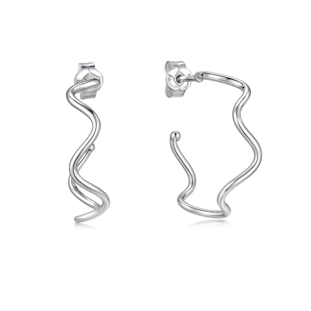Brinco de argola em Prata 925 Ondulada