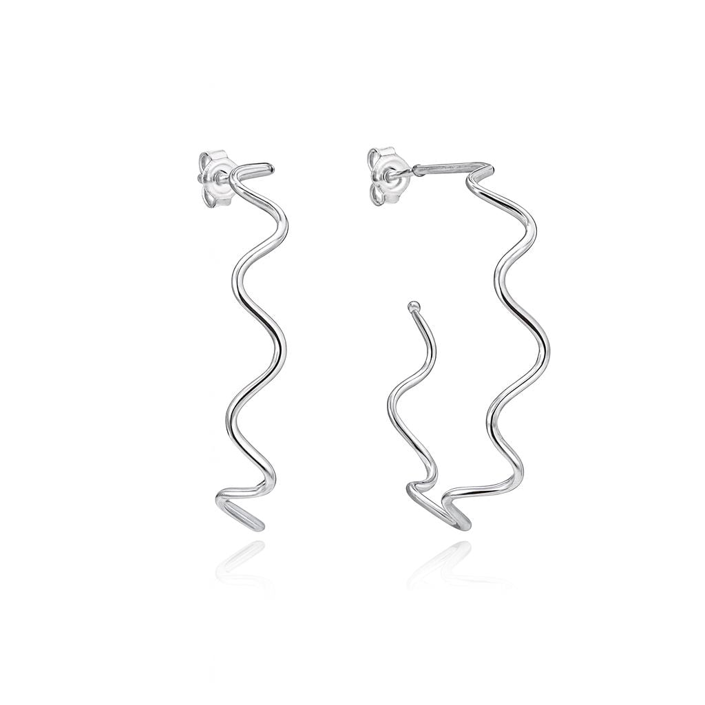 Brinco de argola em Prata 925 Ondulada