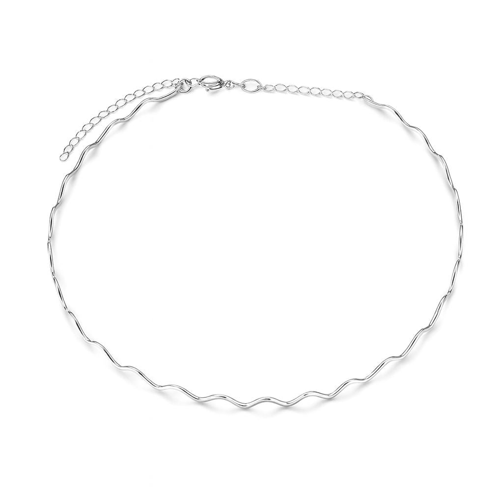 Chocker em Prata 925 Fio Ondulado Regulável