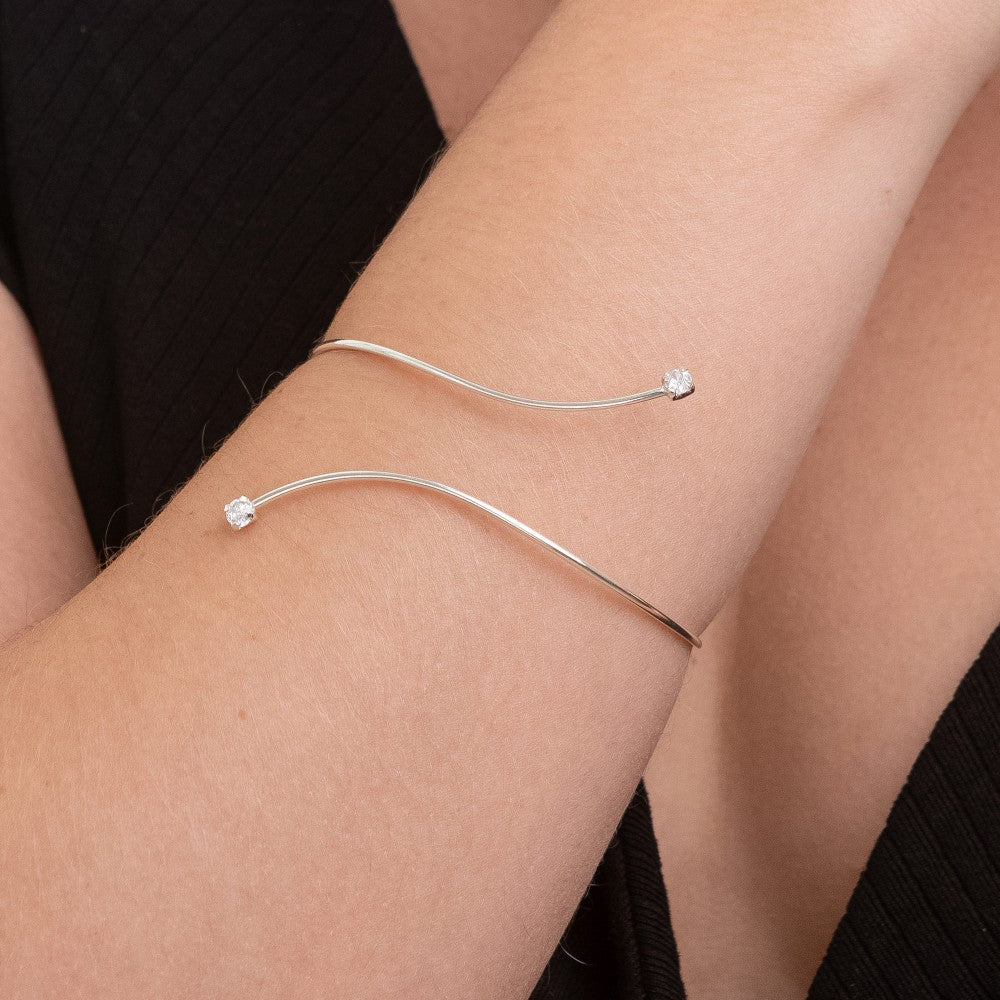 Bracelete em Prata 925 Pontos de Cristal