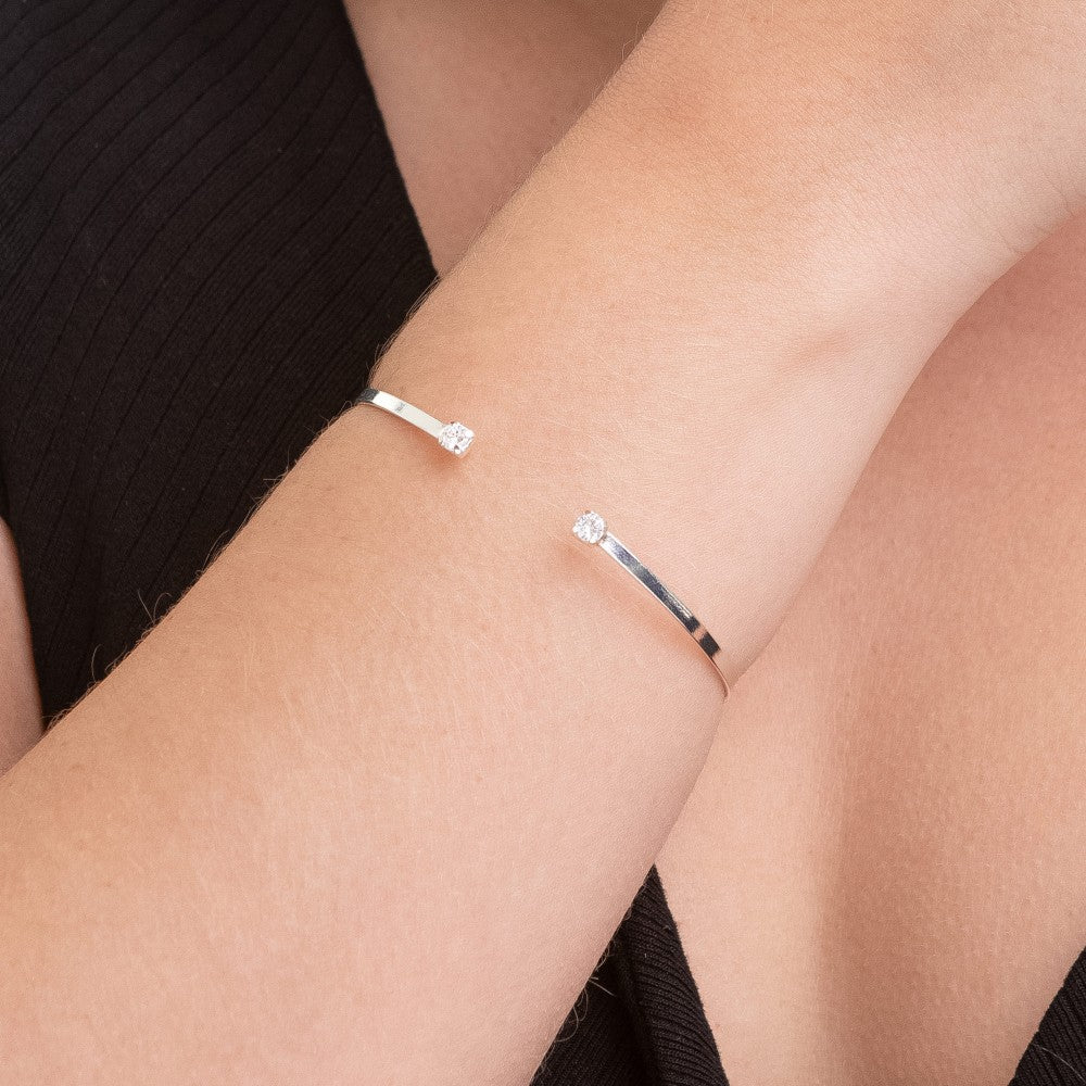 Bracelete em Prata 925 Pontos de Cristal