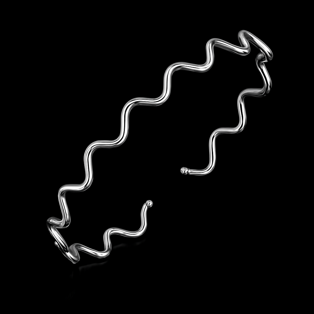 Bracelete em Prata 925 Fio Ondulado